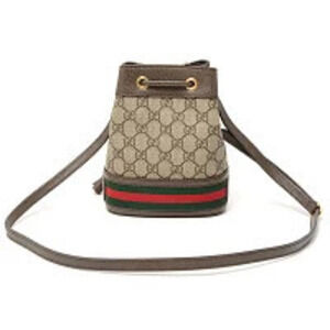 Gucci Brown GG Bag Baguette Ophidia Leather